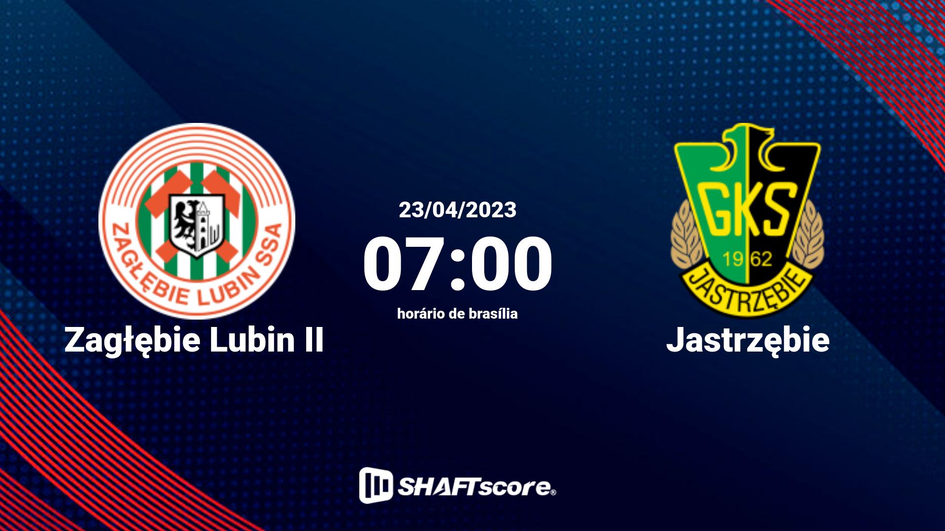 Estatísticas do jogo Zagłębie Lubin II vs Jastrzębie 23.04 07:00