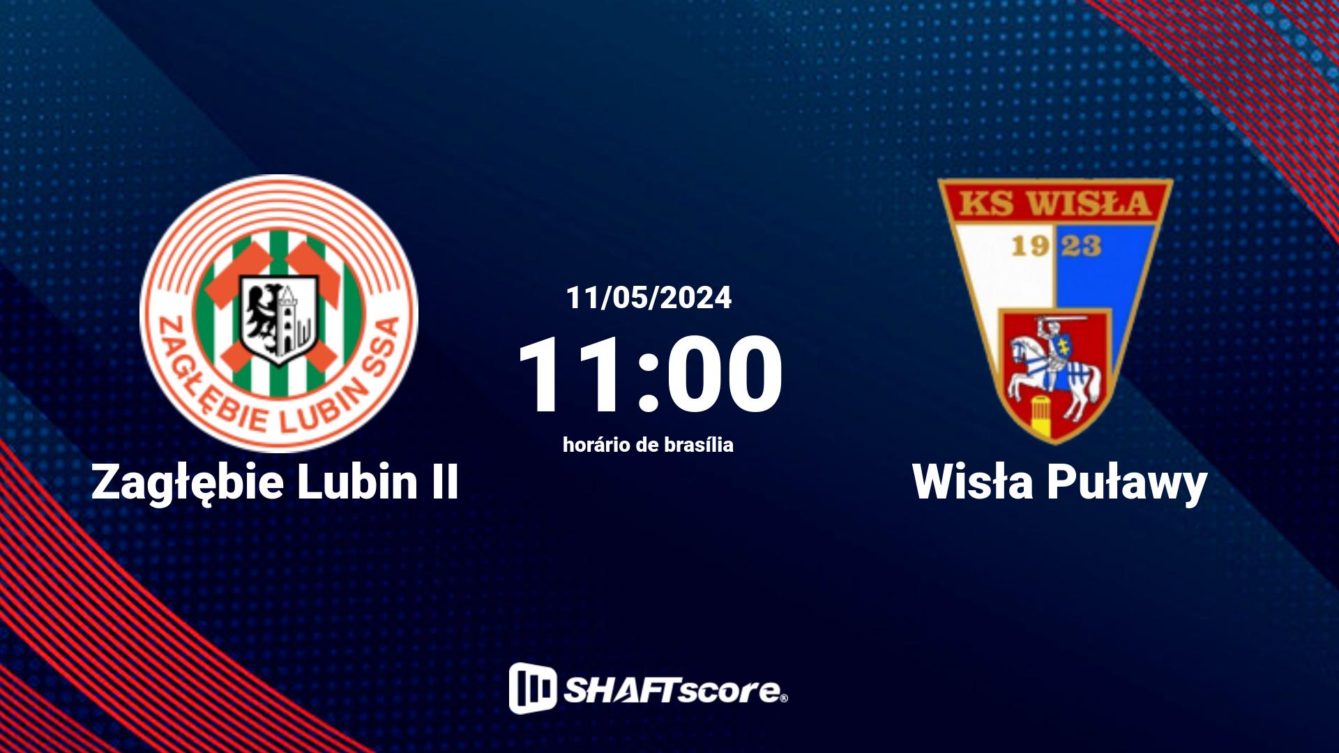 Estatísticas do jogo Zagłębie Lubin II vs Wisła Puławy 11.05 11:00