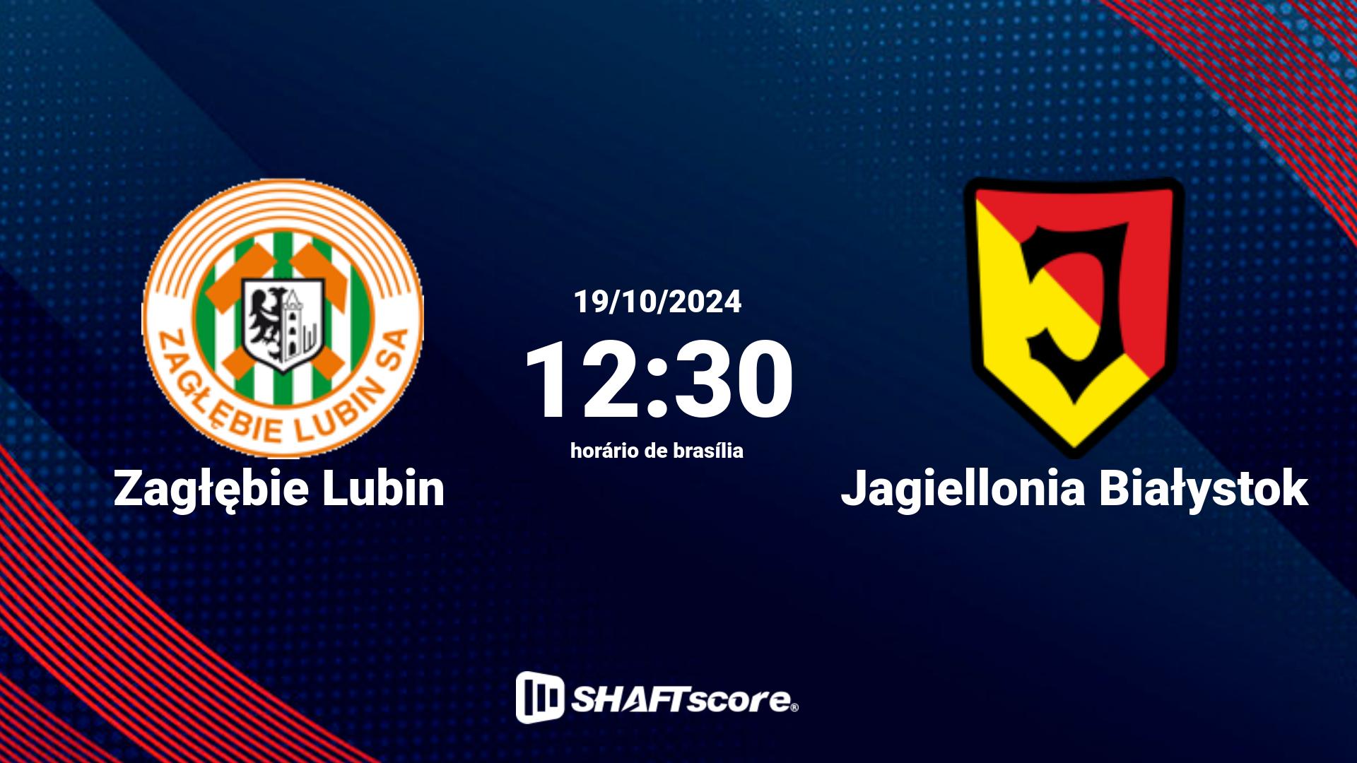 Estatísticas do jogo Zagłębie Lubin vs Jagiellonia Białystok 19.10 12:30