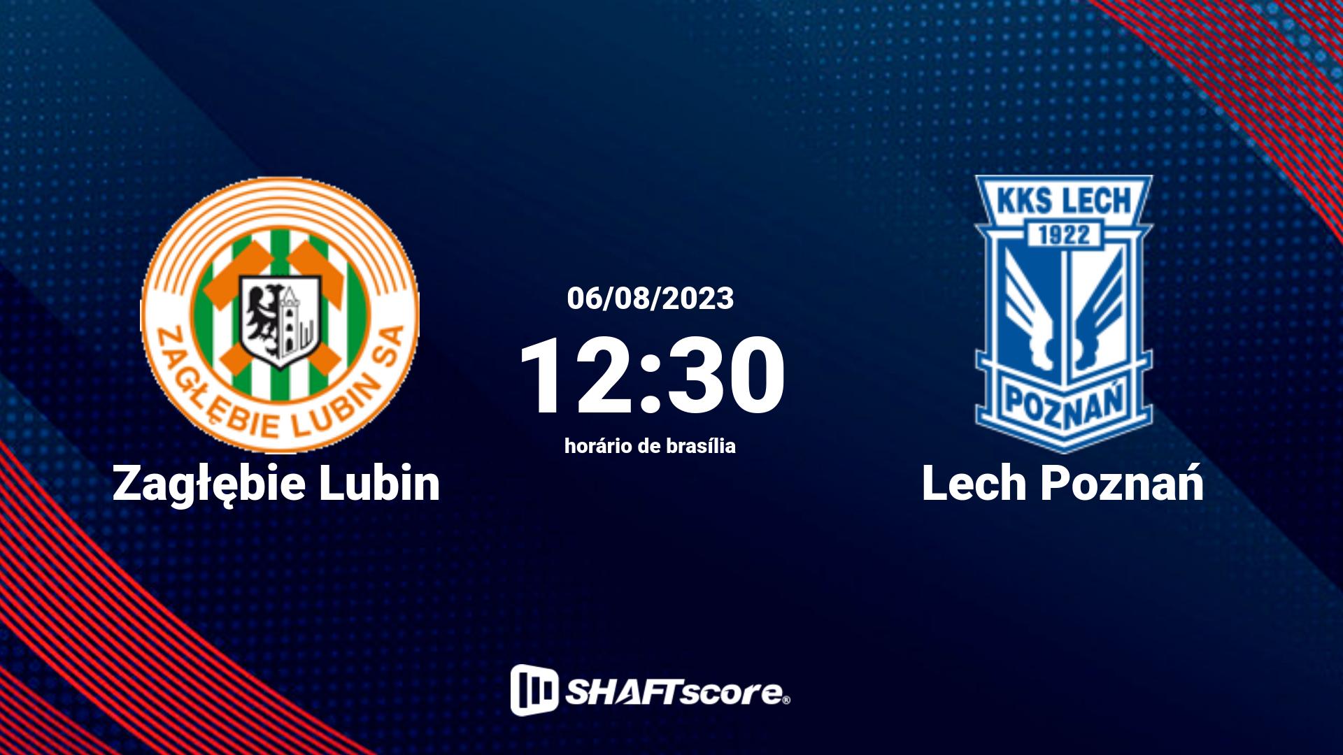 Estatísticas do jogo Zagłębie Lubin vs Lech Poznań 06.08 12:30