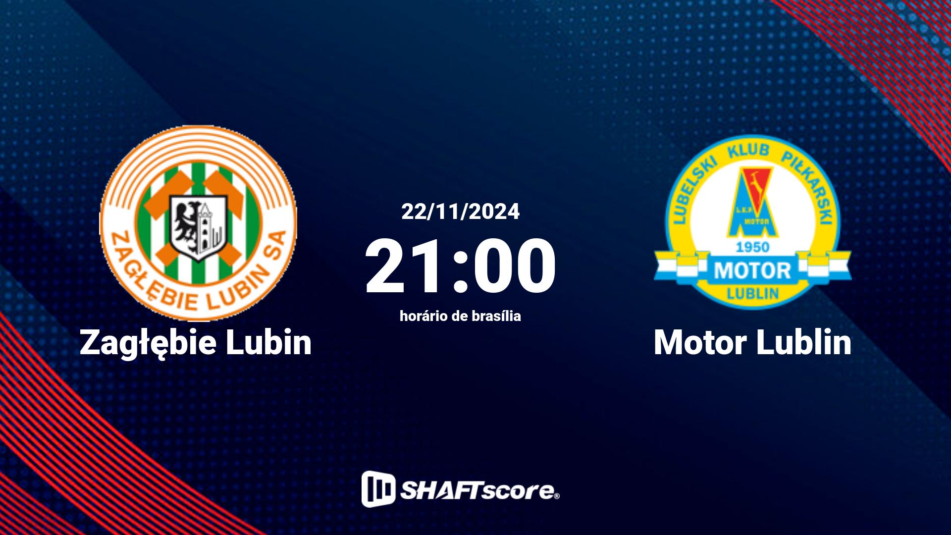 Estatísticas do jogo Zagłębie Lubin vs Motor Lublin 22.11 21:00