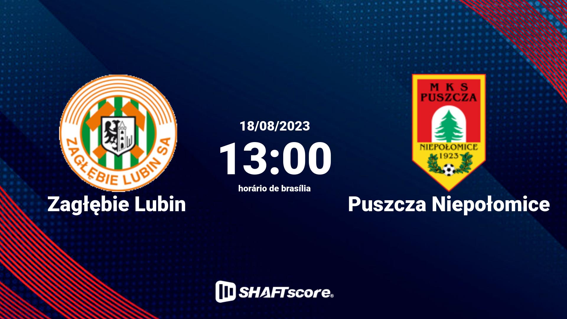 Estatísticas do jogo Zagłębie Lubin vs Puszcza Niepołomice 18.08 13:00