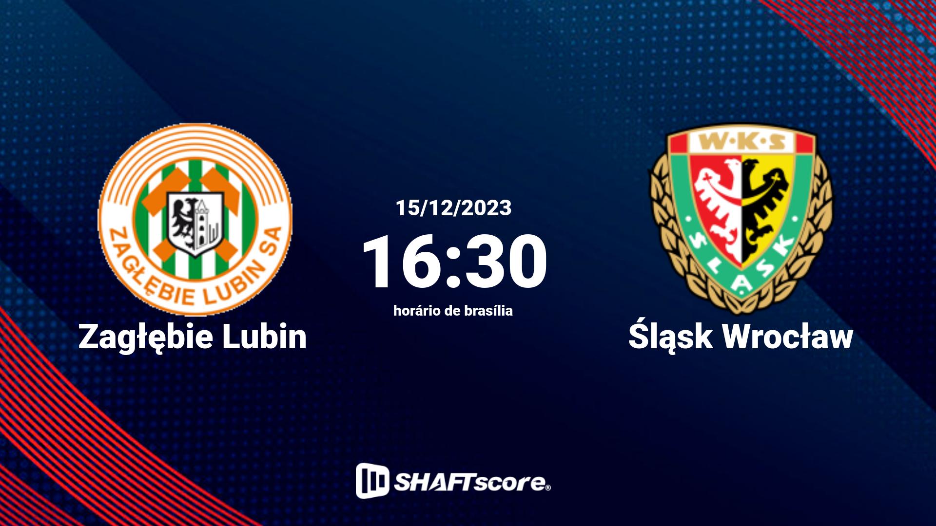 Estatísticas do jogo Zagłębie Lubin vs Śląsk Wrocław 15.12 16:30