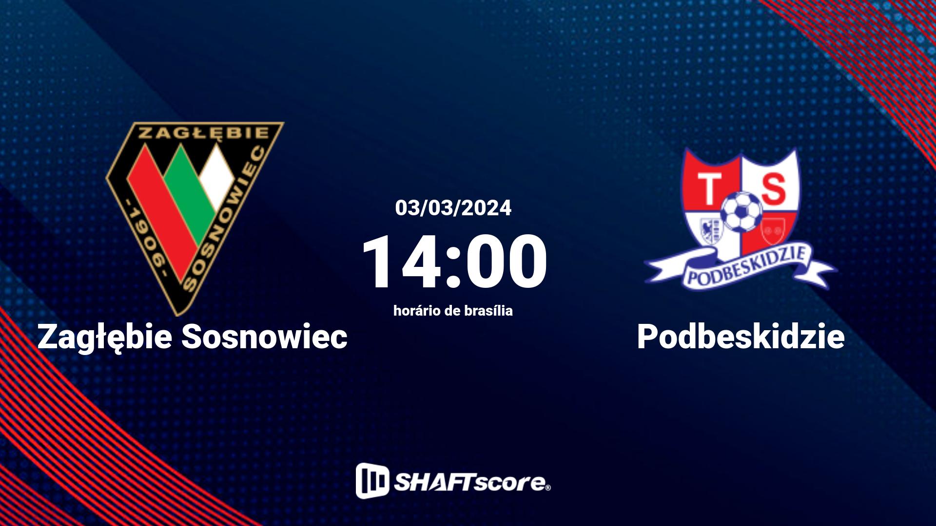 Estatísticas do jogo Zagłębie Sosnowiec vs Podbeskidzie 03.03 14:00