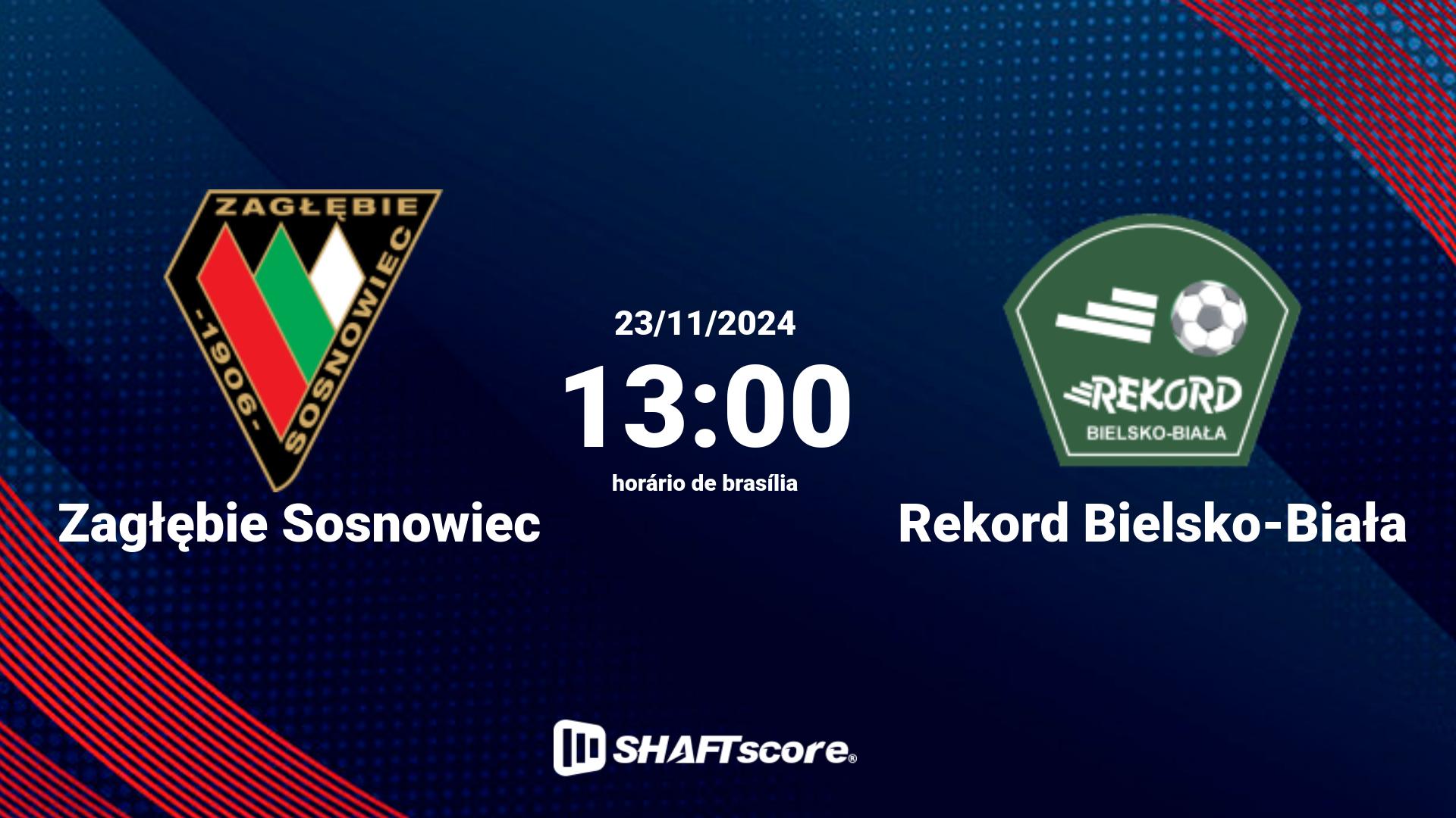 Estatísticas do jogo Zagłębie Sosnowiec vs Rekord Bielsko-Biała 23.11 13:00