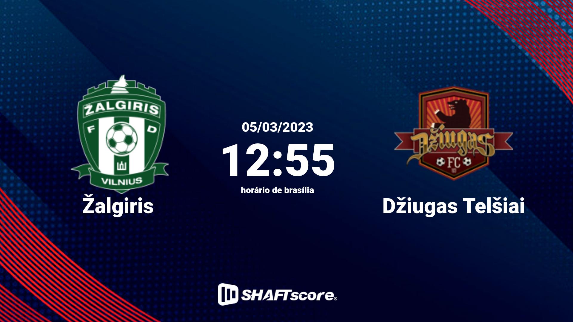 Estatísticas do jogo Žalgiris vs Džiugas Telšiai 05.03 12:55