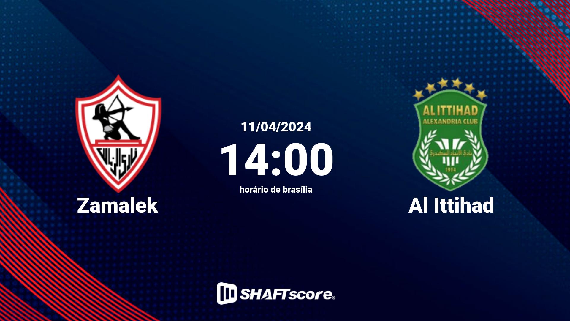 Estatísticas do jogo Zamalek vs Al Ittihad 11.04 14:00