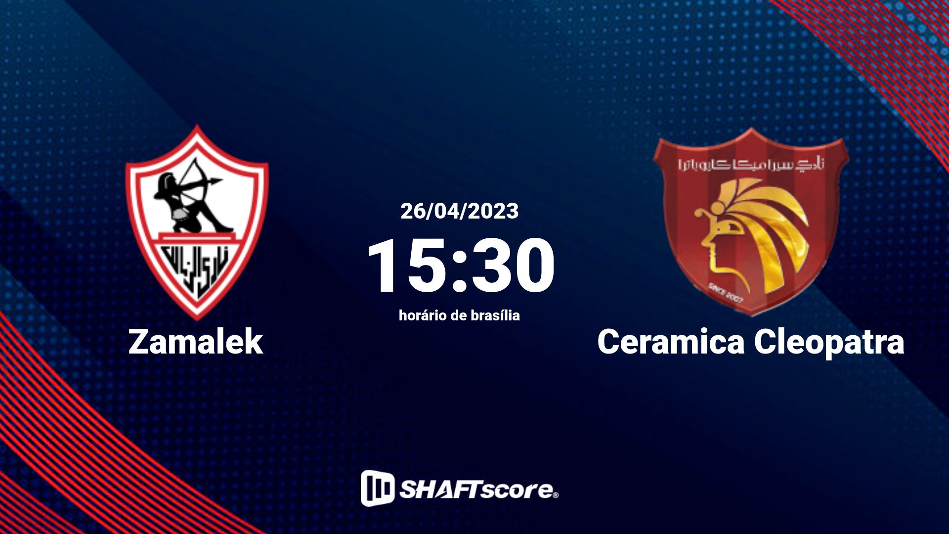 Estatísticas do jogo Zamalek vs Ceramica Cleopatra 26.04 15:30