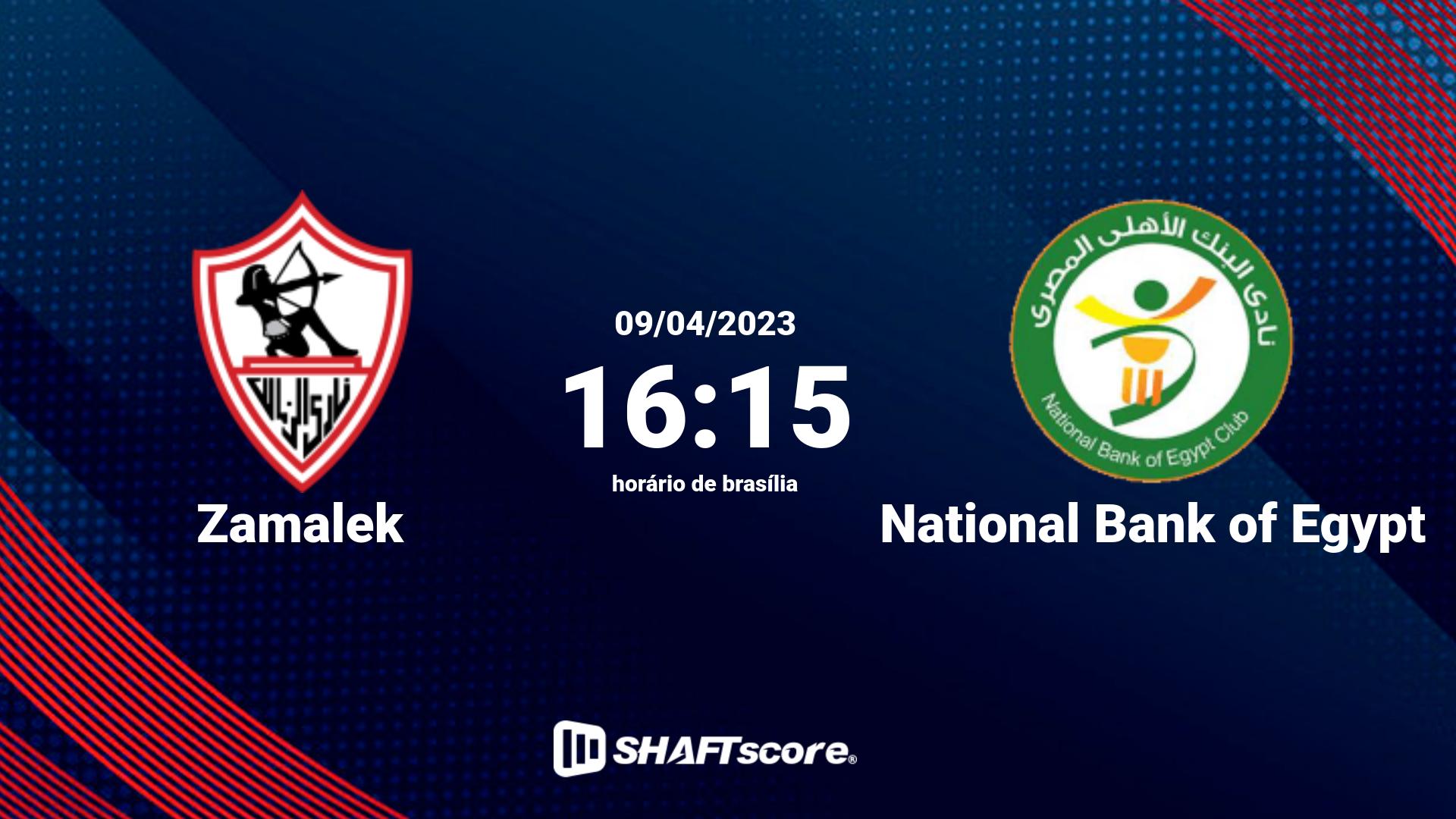 Estatísticas do jogo Zamalek vs National Bank of Egypt 09.04 16:15