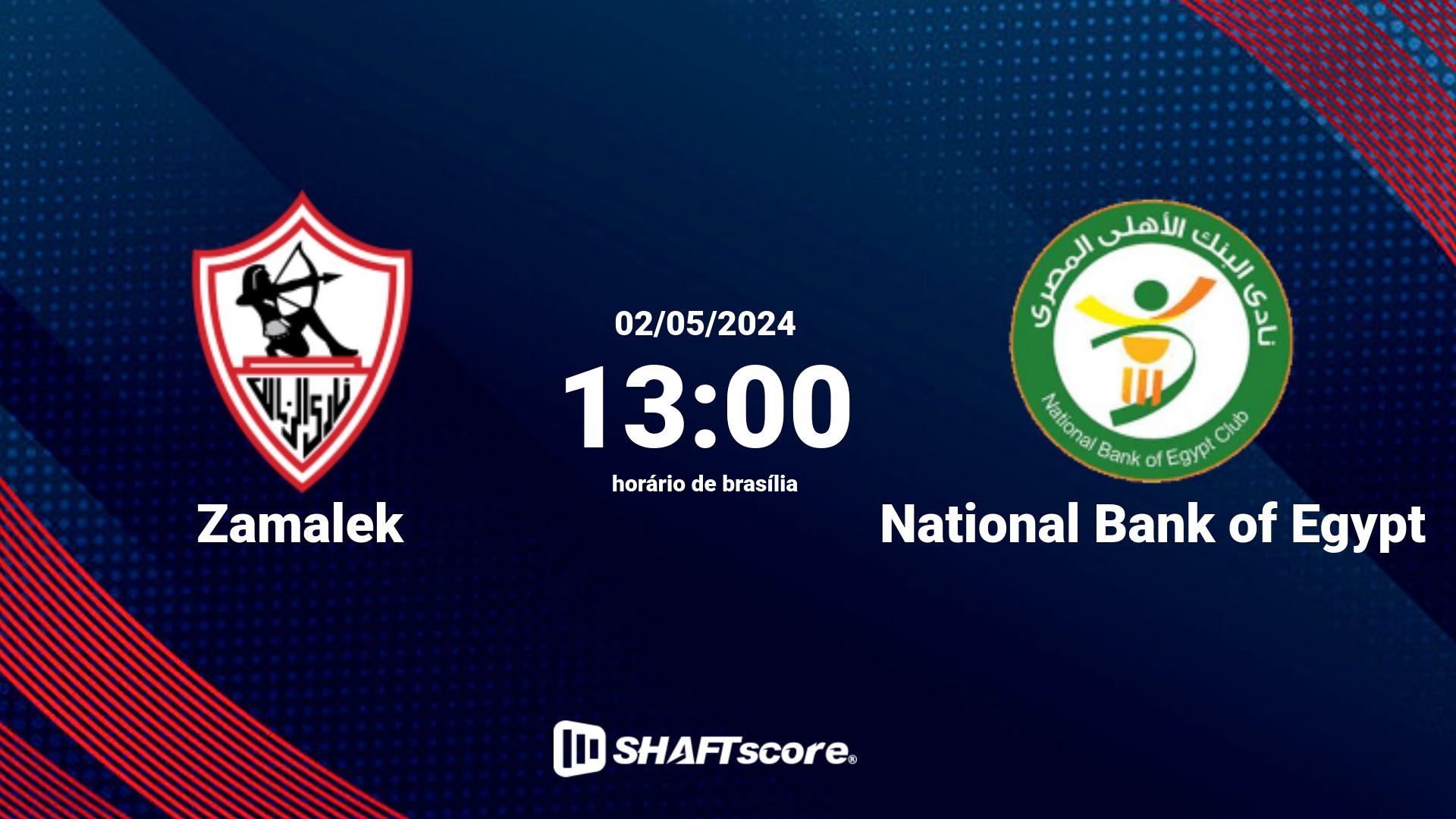 Estatísticas do jogo Zamalek vs National Bank of Egypt 02.05 13:00