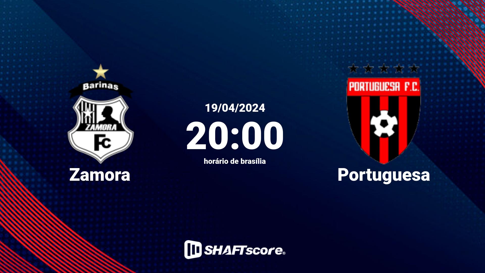 Estatísticas do jogo Zamora vs Portuguesa 19.04 20:00