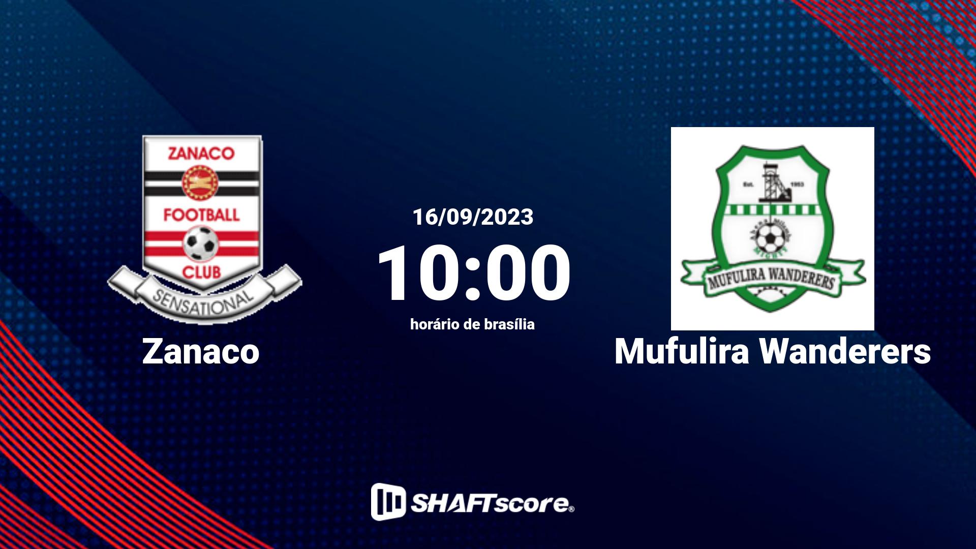 Estatísticas do jogo Zanaco vs Mufulira Wanderers 16.09 10:00