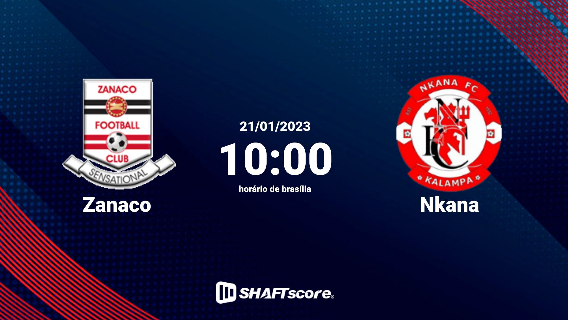 Estatísticas do jogo Zanaco vs Nkana 21.01 10:00