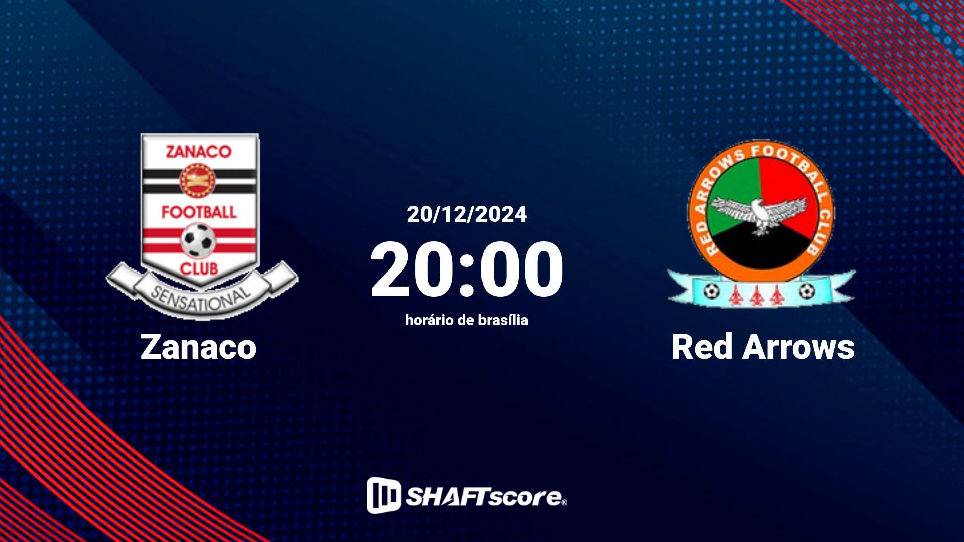 Estatísticas do jogo Zanaco vs Red Arrows 20.12 20:00