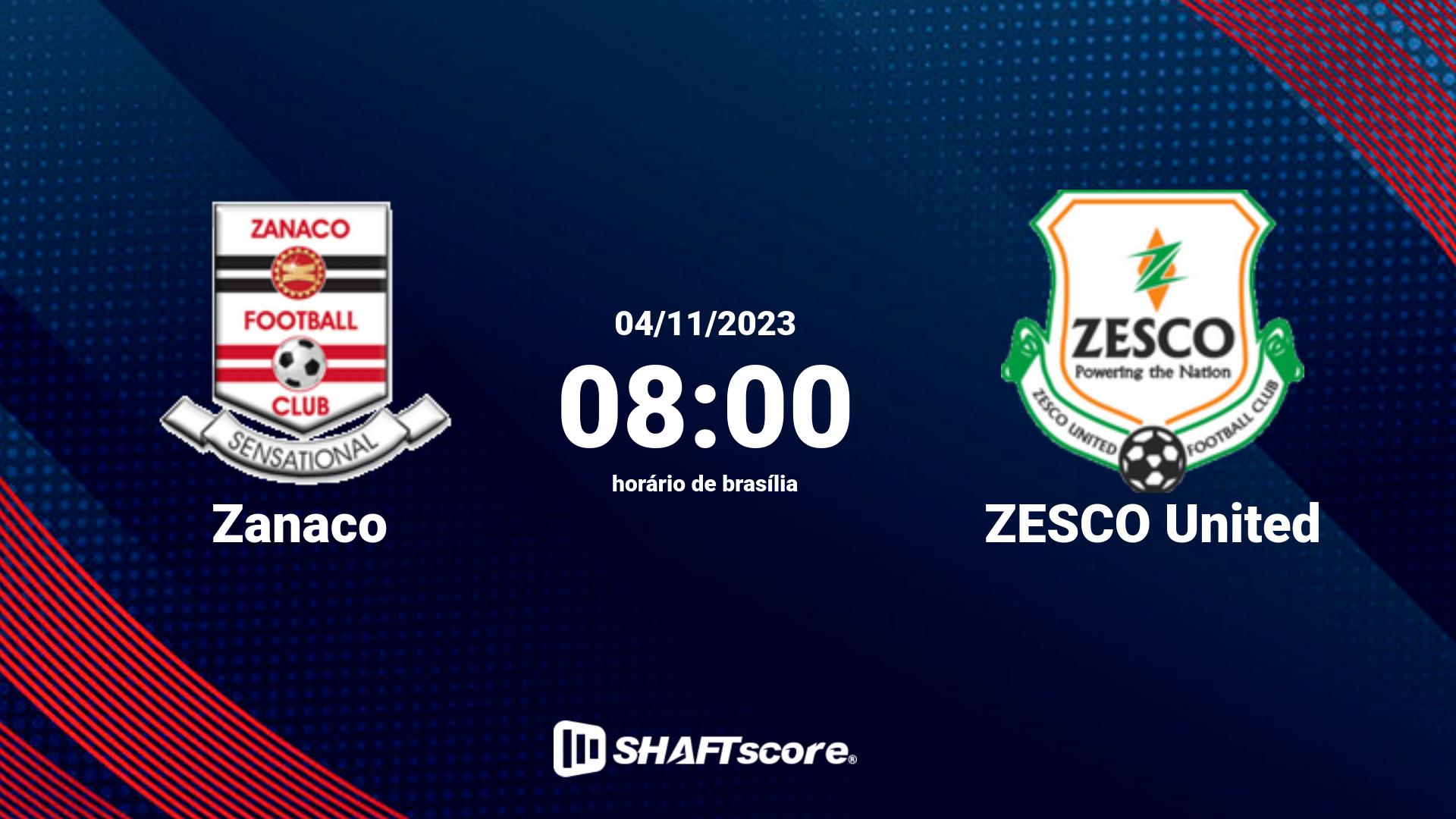 Estatísticas do jogo Zanaco vs ZESCO United 04.11 08:00