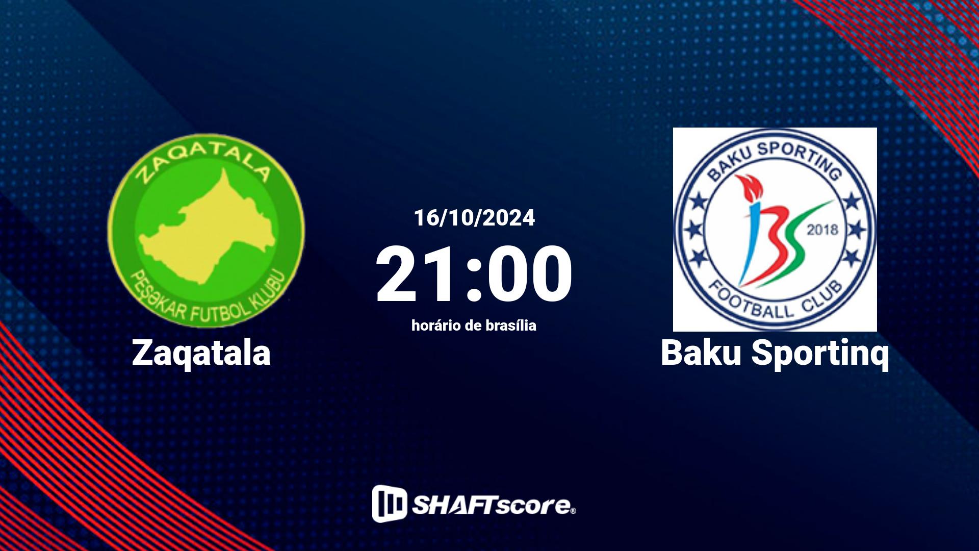 Estatísticas do jogo Zaqatala vs Baku Sportinq 16.10 21:00