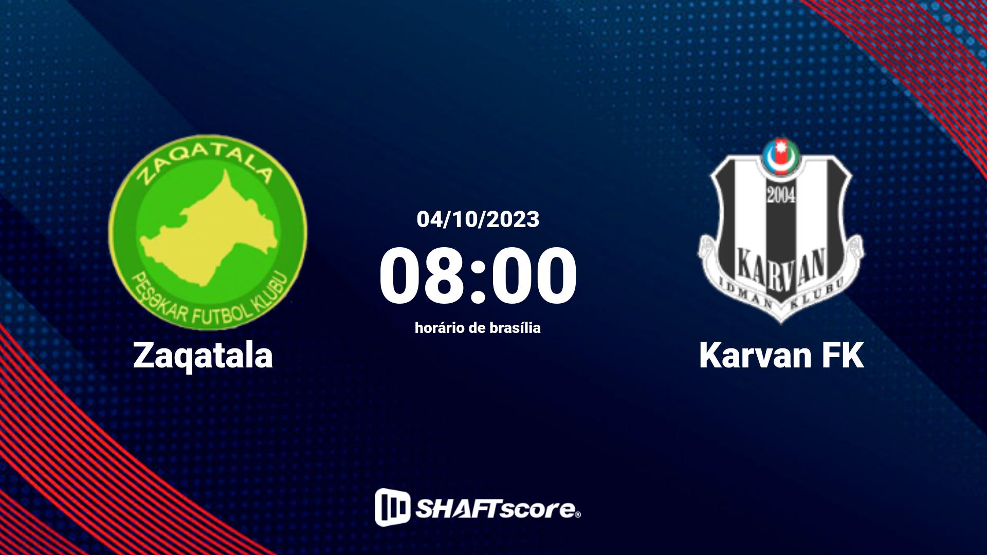 Estatísticas do jogo Zaqatala vs Karvan FK 04.10 08:00