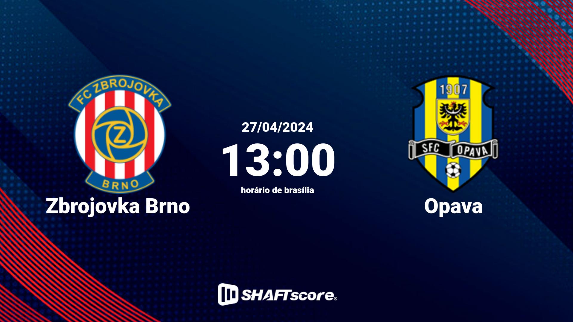 Estatísticas do jogo Zbrojovka Brno vs Opava 27.04 13:00