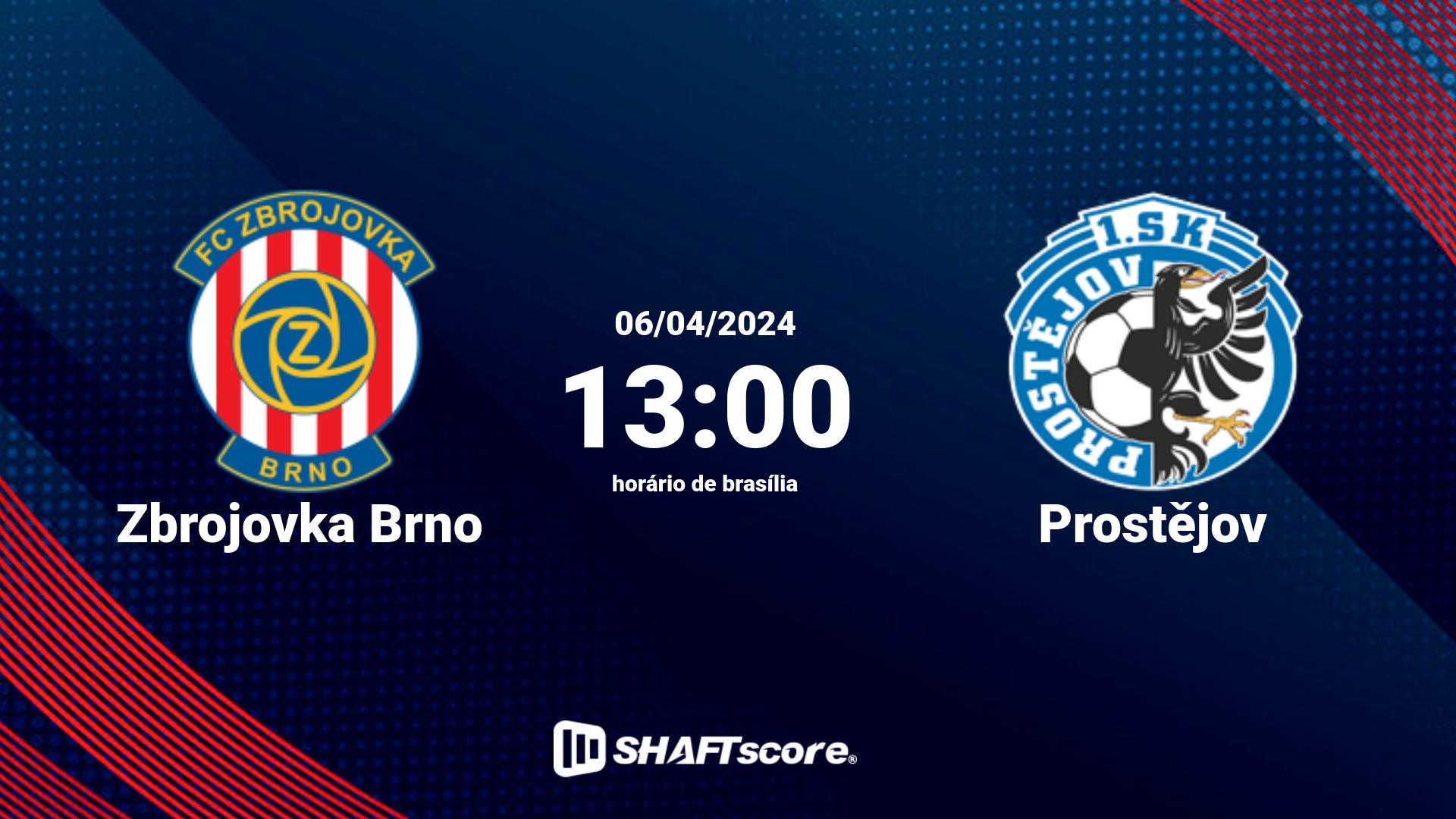 Estatísticas do jogo Zbrojovka Brno vs Prostějov 06.04 13:00