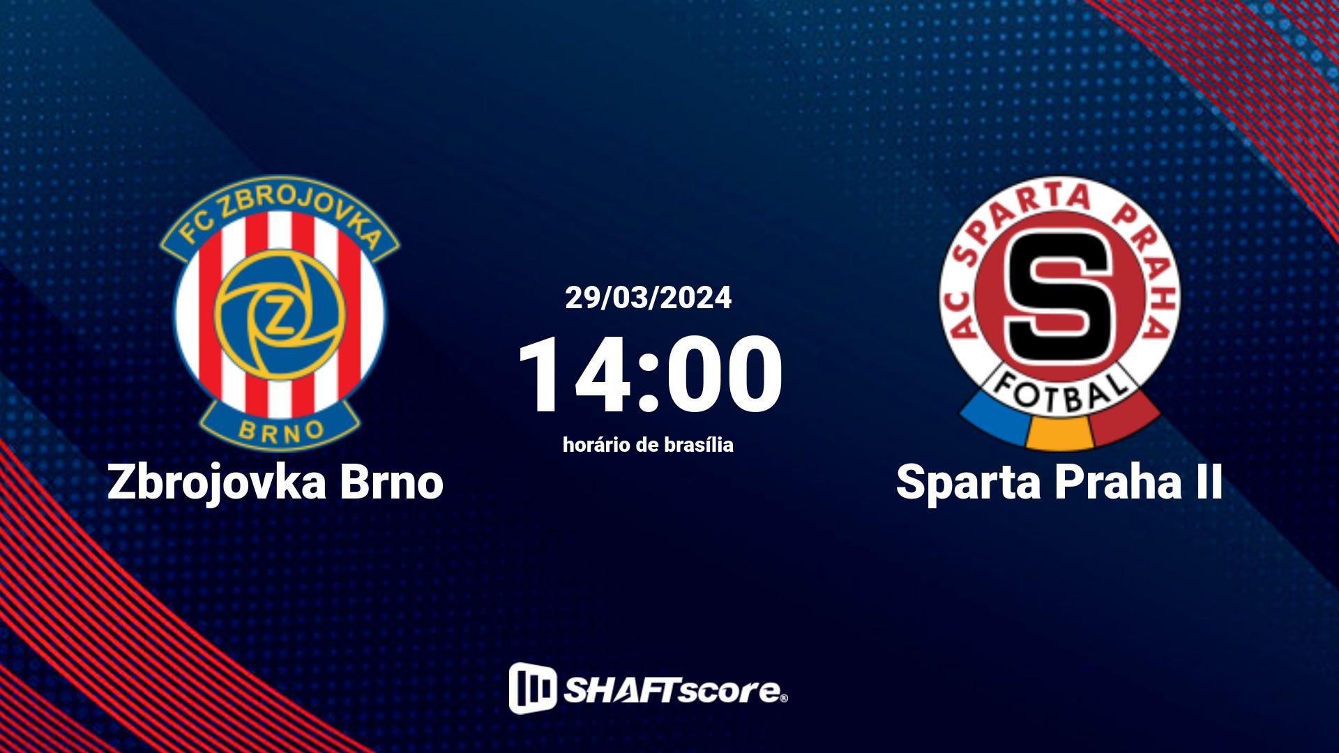 Estatísticas do jogo Zbrojovka Brno vs Sparta Praha II 29.03 14:00