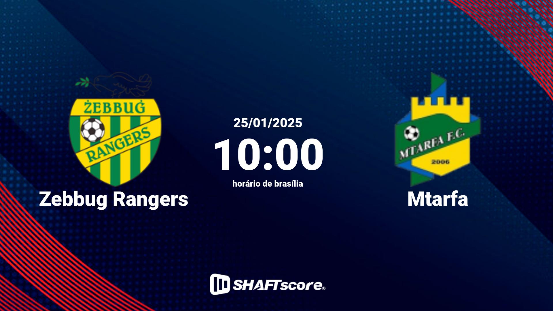 Estatísticas do jogo Zebbug Rangers vs Mtarfa 25.01 10:00