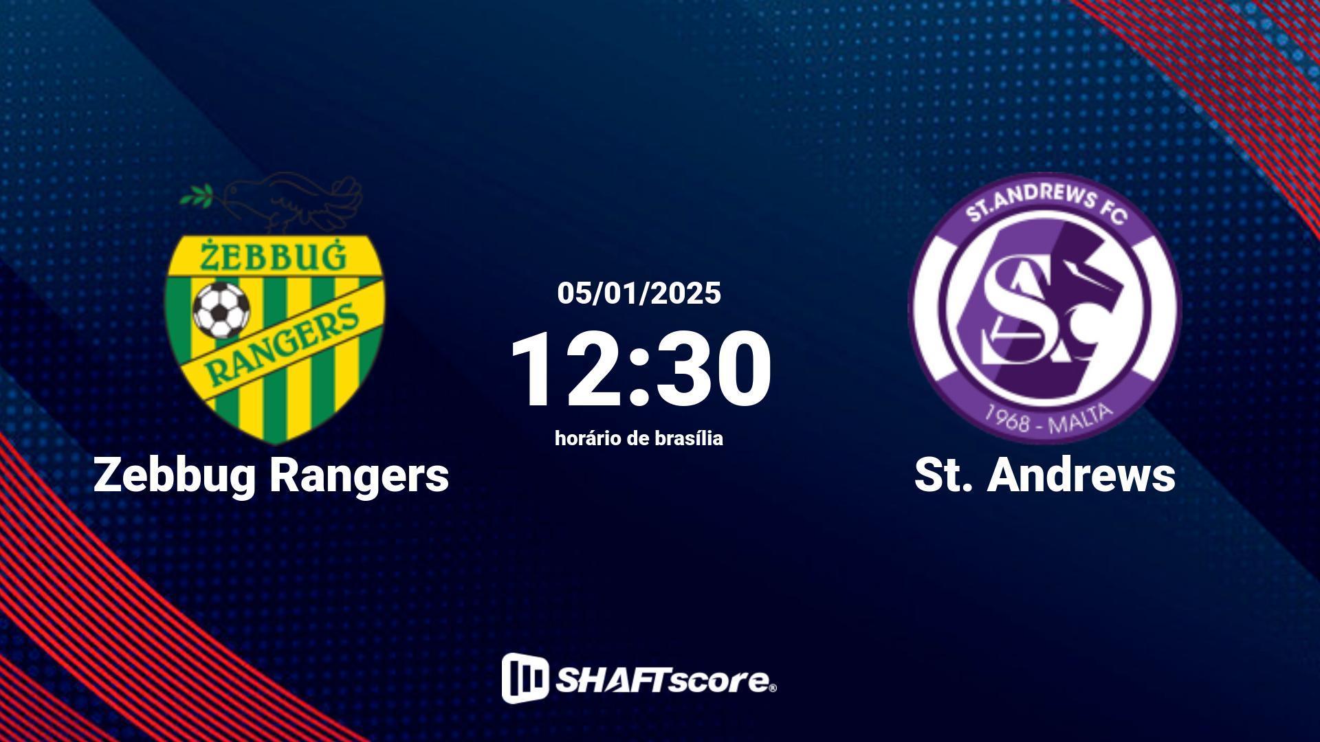 Estatísticas do jogo Zebbug Rangers vs St. Andrews 05.01 12:30