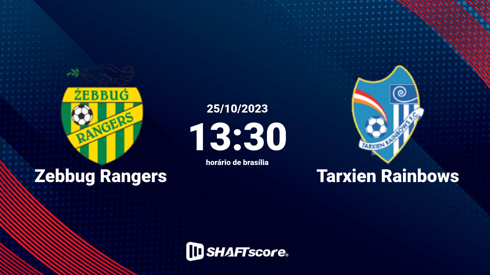 Estatísticas do jogo Zebbug Rangers vs Tarxien Rainbows 25.10 13:30