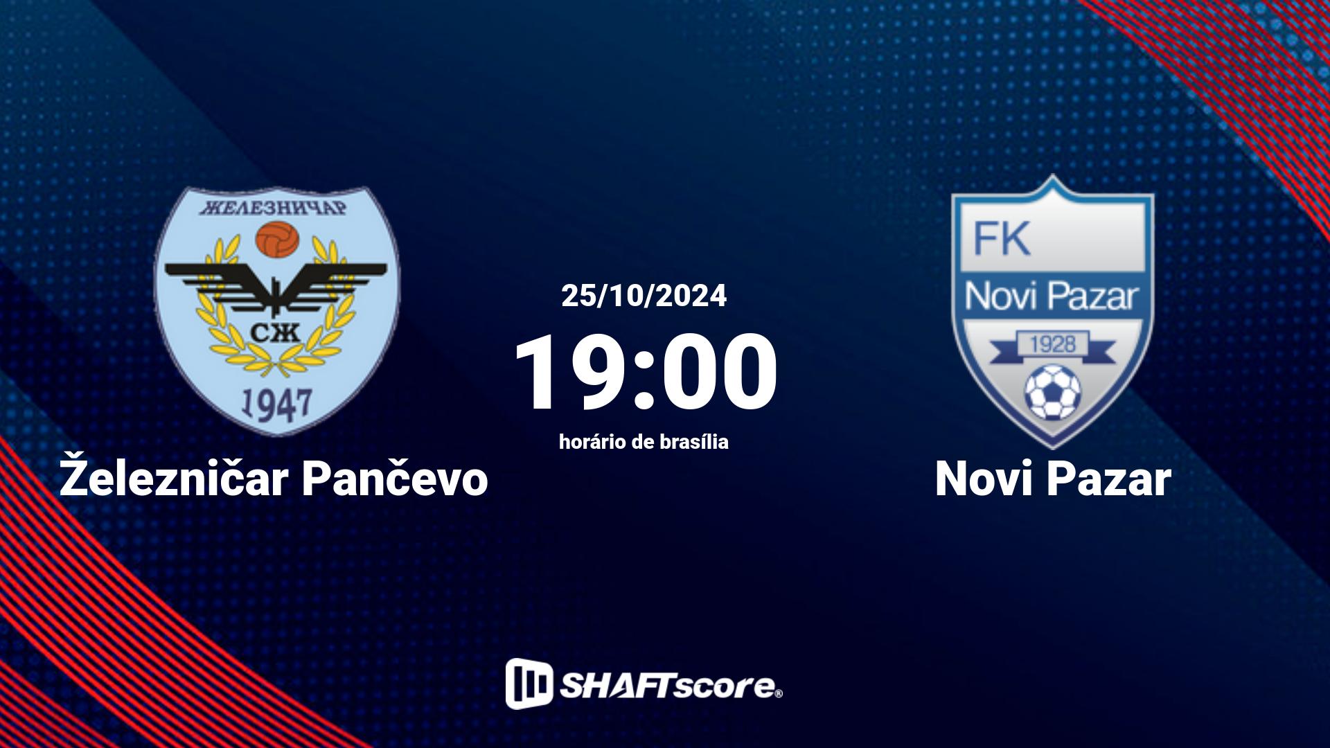 Estatísticas do jogo Železničar Pančevo vs Novi Pazar 25.10 19:00