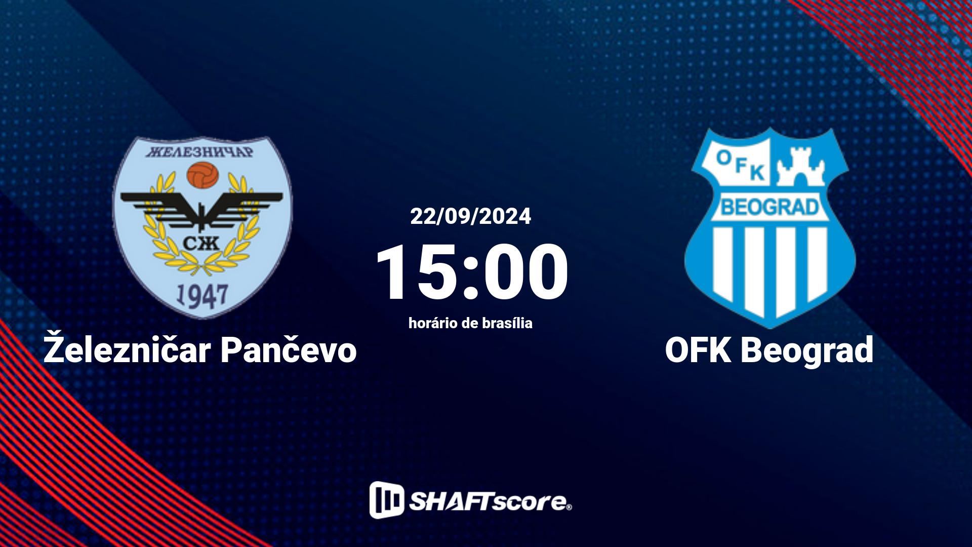 Estatísticas do jogo Železničar Pančevo vs OFK Beograd 22.09 15:00