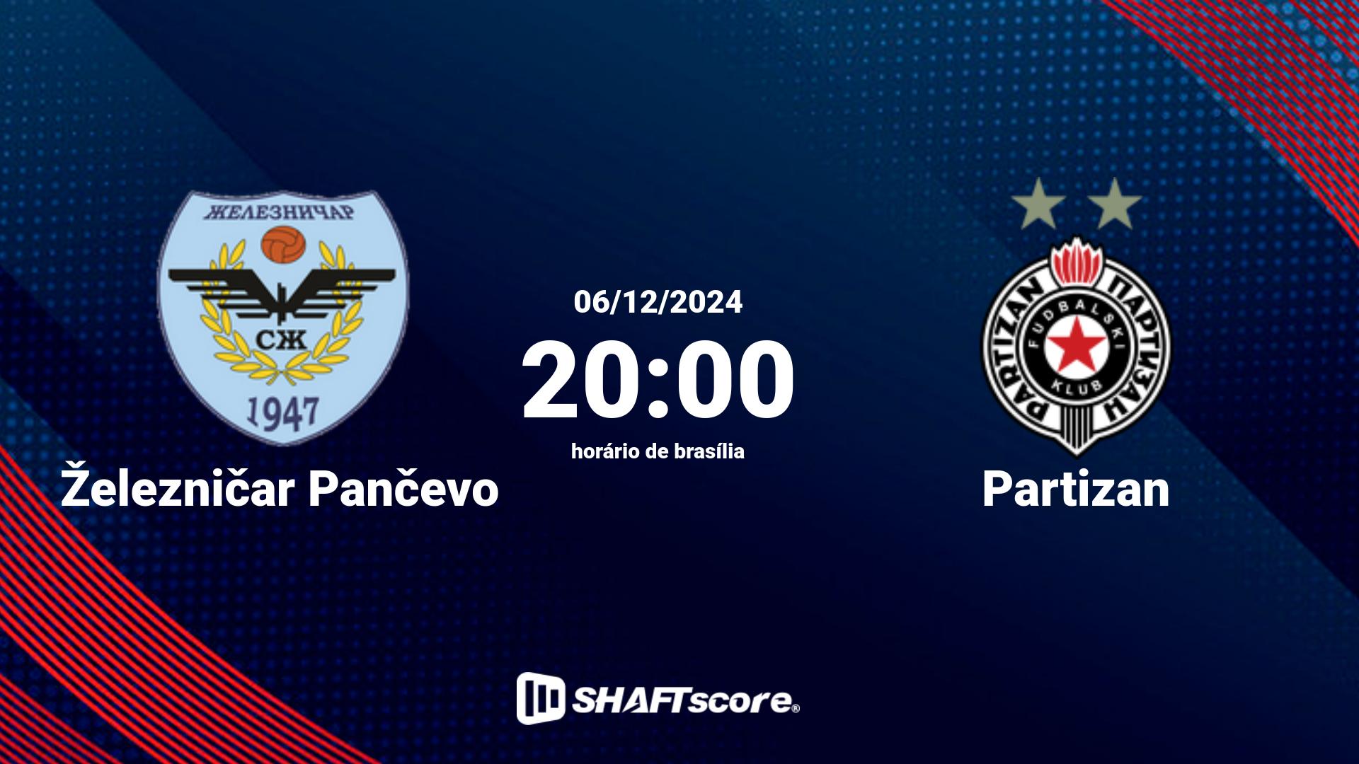 Estatísticas do jogo Železničar Pančevo vs Partizan 06.12 20:00