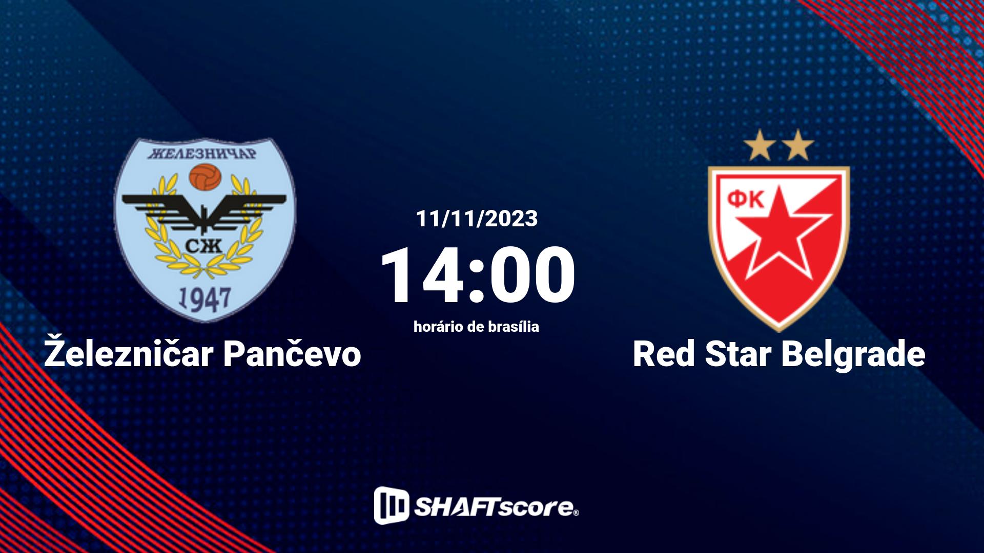 Estatísticas do jogo Železničar Pančevo vs Red Star Belgrade 11.11 14:00