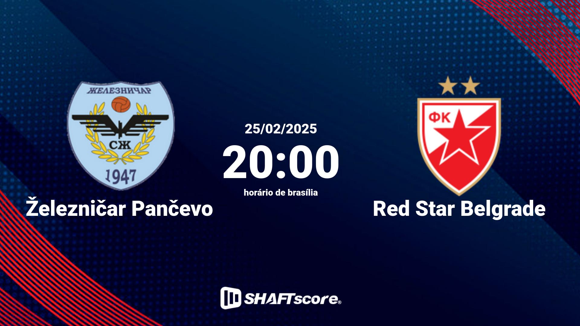 Estatísticas do jogo Železničar Pančevo vs Red Star Belgrade 25.02 20:00