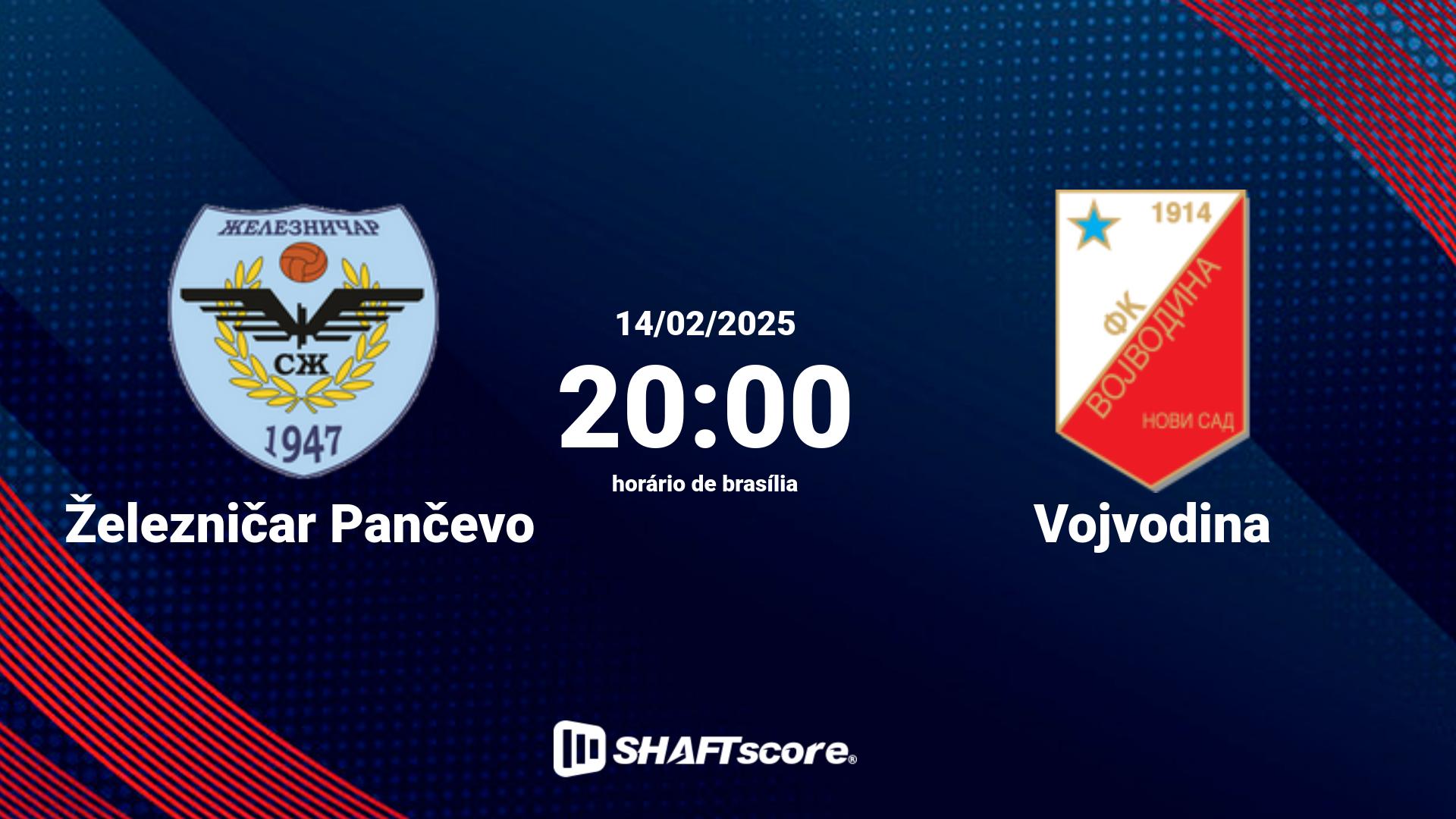 Estatísticas do jogo Železničar Pančevo vs Vojvodina 14.02 20:00