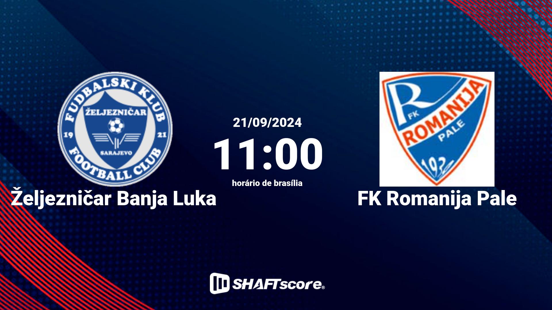 Estatísticas do jogo Željezničar Banja Luka vs FK Romanija Pale 21.09 11:00