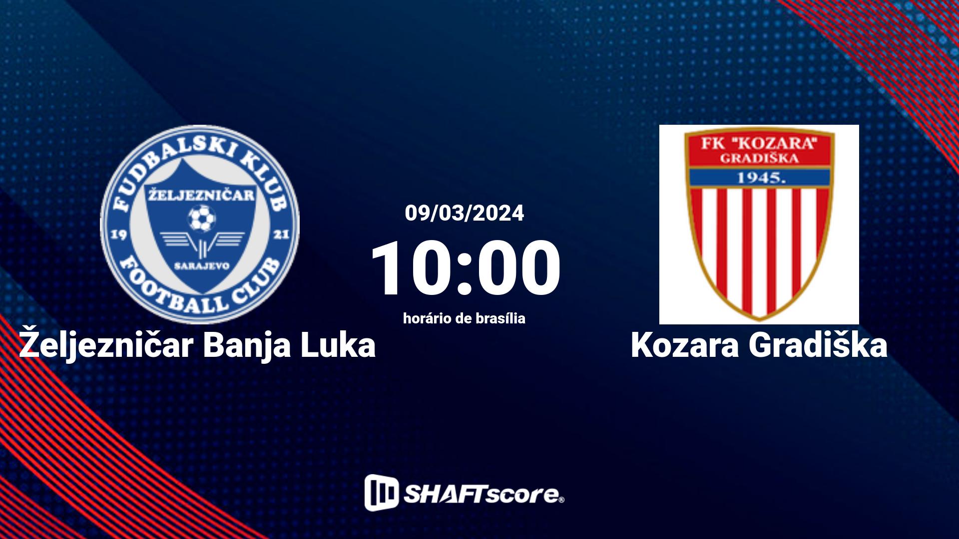 Estatísticas do jogo Željezničar Banja Luka vs Kozara Gradiška 09.03 10:00