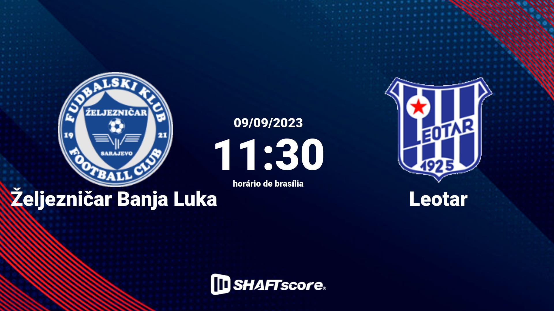 Estatísticas do jogo Željezničar Banja Luka vs Leotar 09.09 11:30