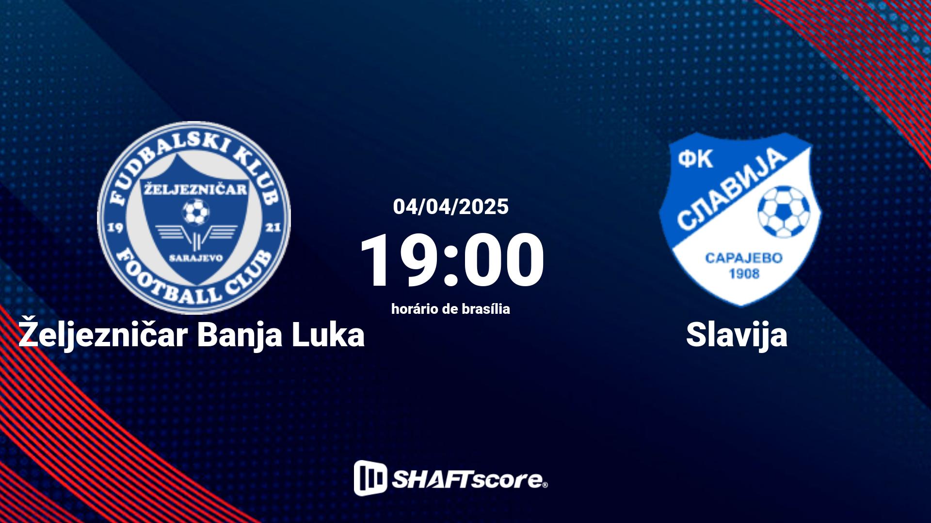 Estatísticas do jogo Željezničar Banja Luka vs Slavija 04.04 19:00