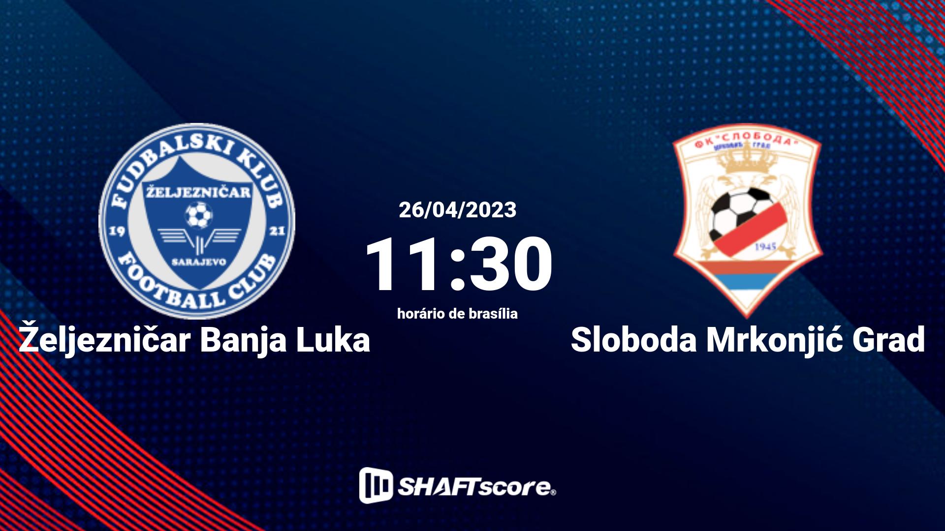 Estatísticas do jogo Željezničar Banja Luka vs Sloboda Mrkonjić Grad 26.04 11:30