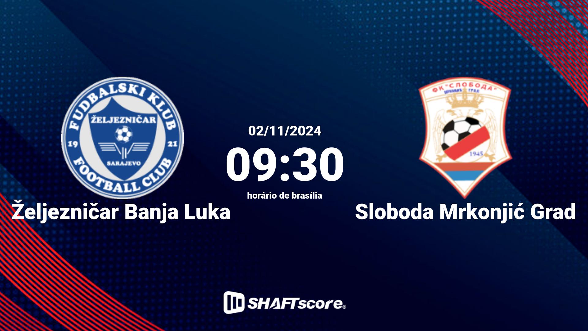 Estatísticas do jogo Željezničar Banja Luka vs Sloboda Mrkonjić Grad 02.11 09:30