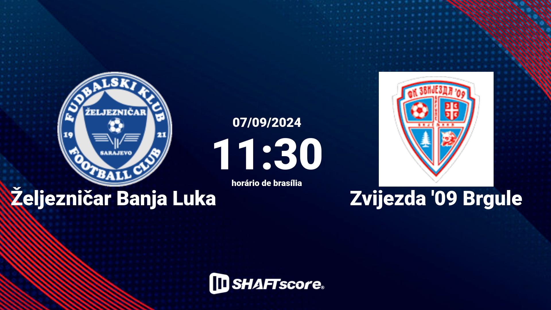 Estatísticas do jogo Željezničar Banja Luka vs Zvijezda '09 Brgule 07.09 11:30