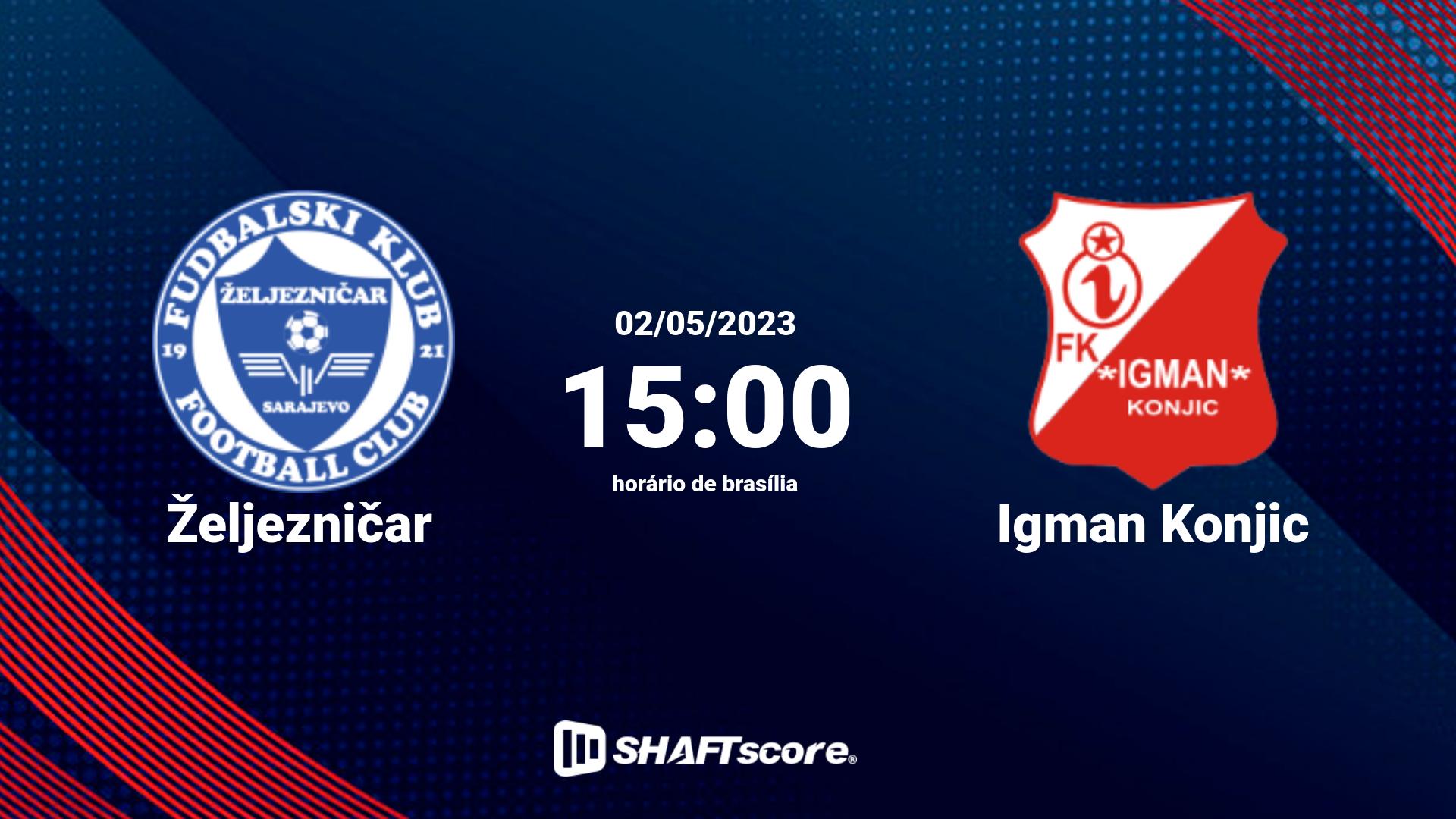 Estatísticas do jogo Željezničar vs Igman Konjic 02.05 15:00