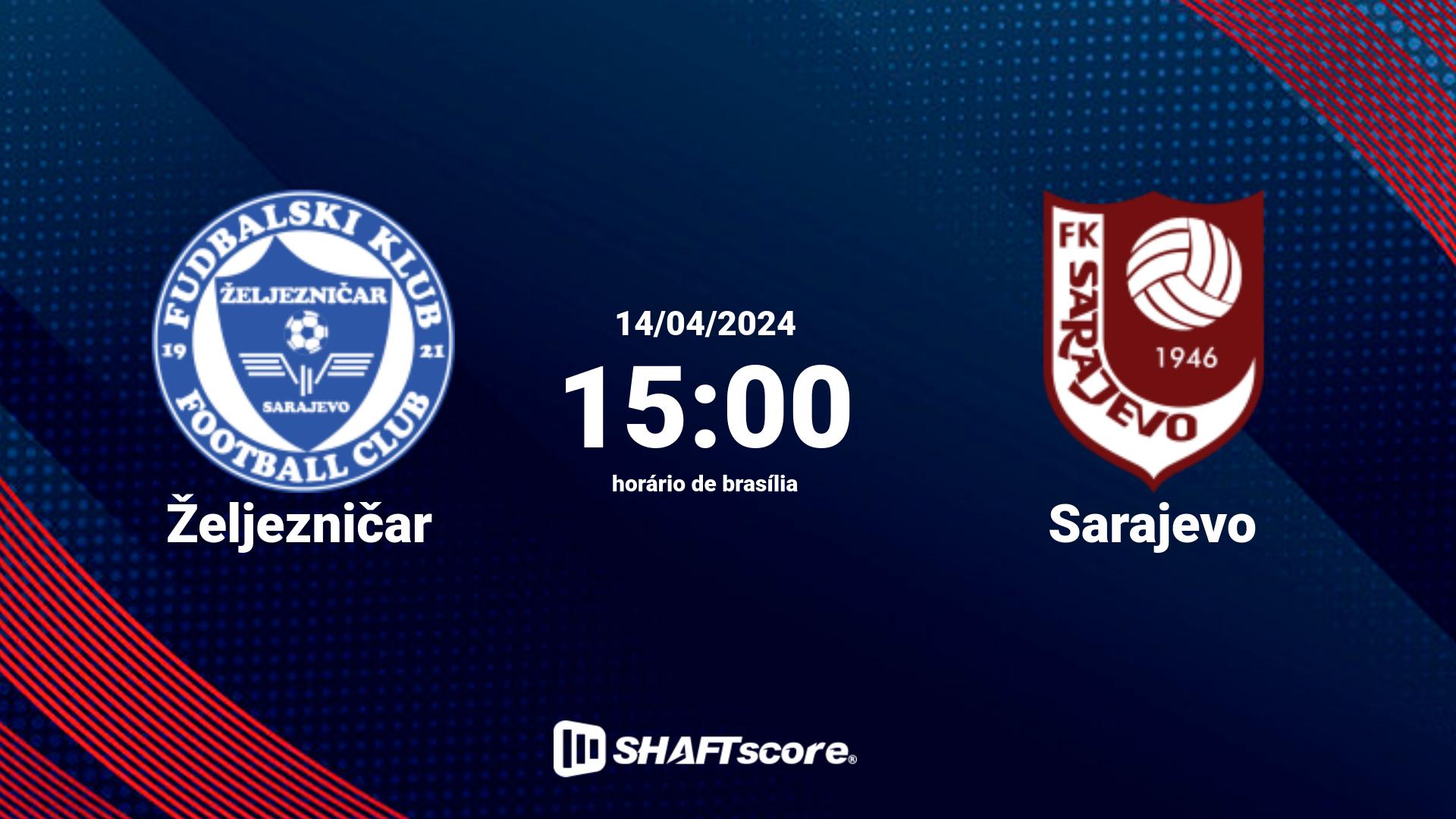 Estatísticas do jogo Željezničar vs Sarajevo 14.04 15:00