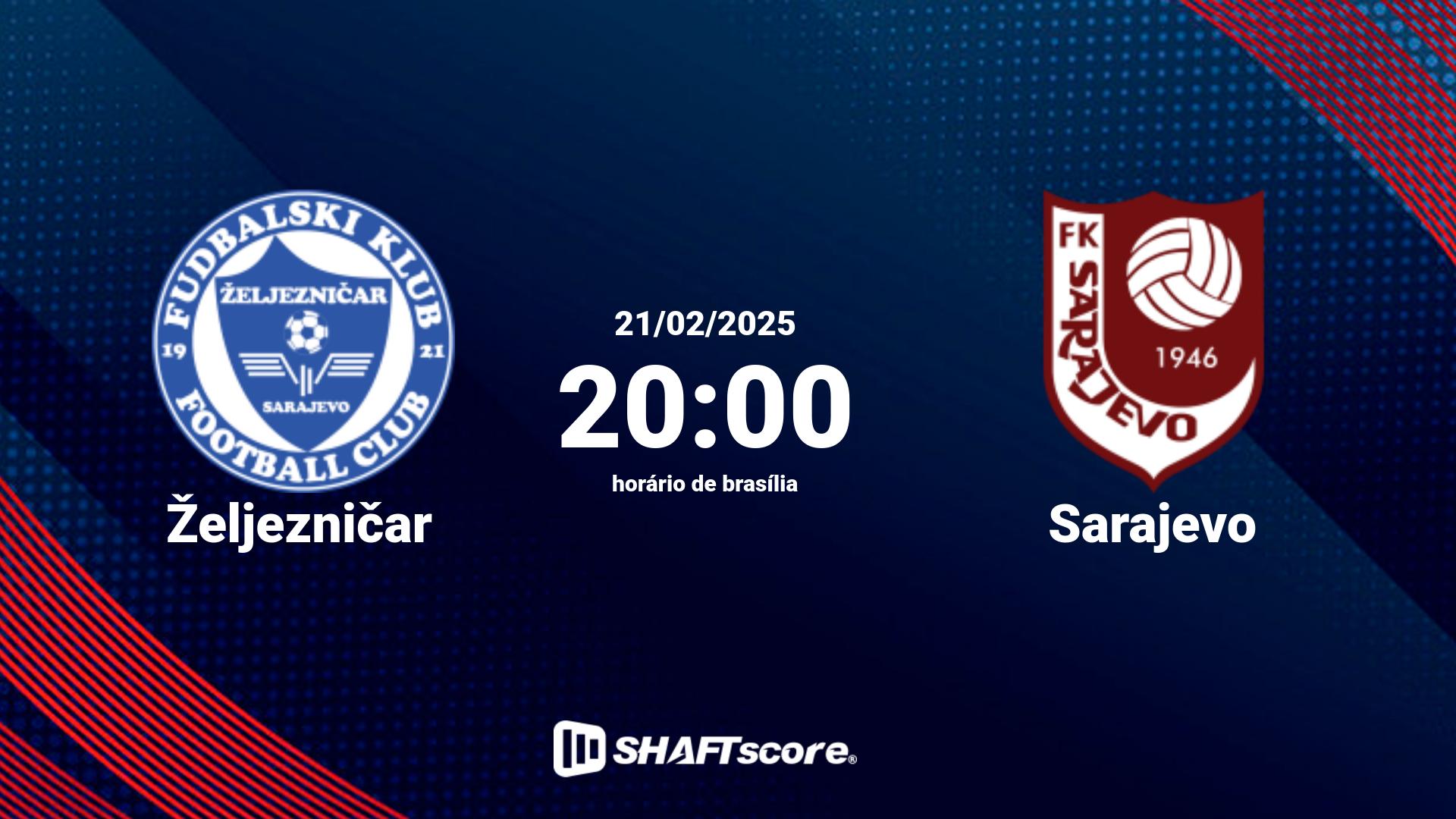 Estatísticas do jogo Željezničar vs Sarajevo 21.02 20:00