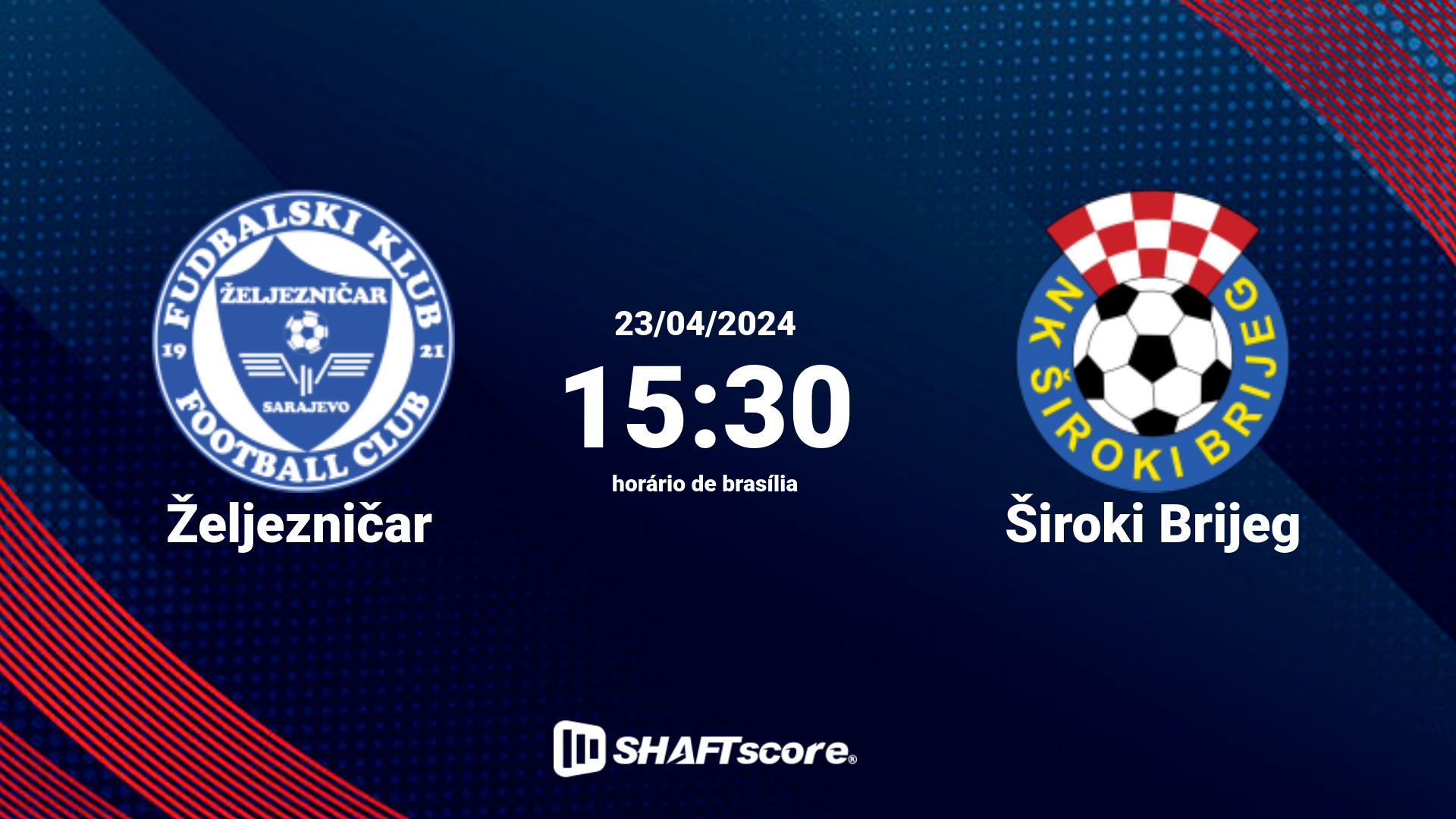 Estatísticas do jogo Željezničar vs Široki Brijeg 23.04 15:30