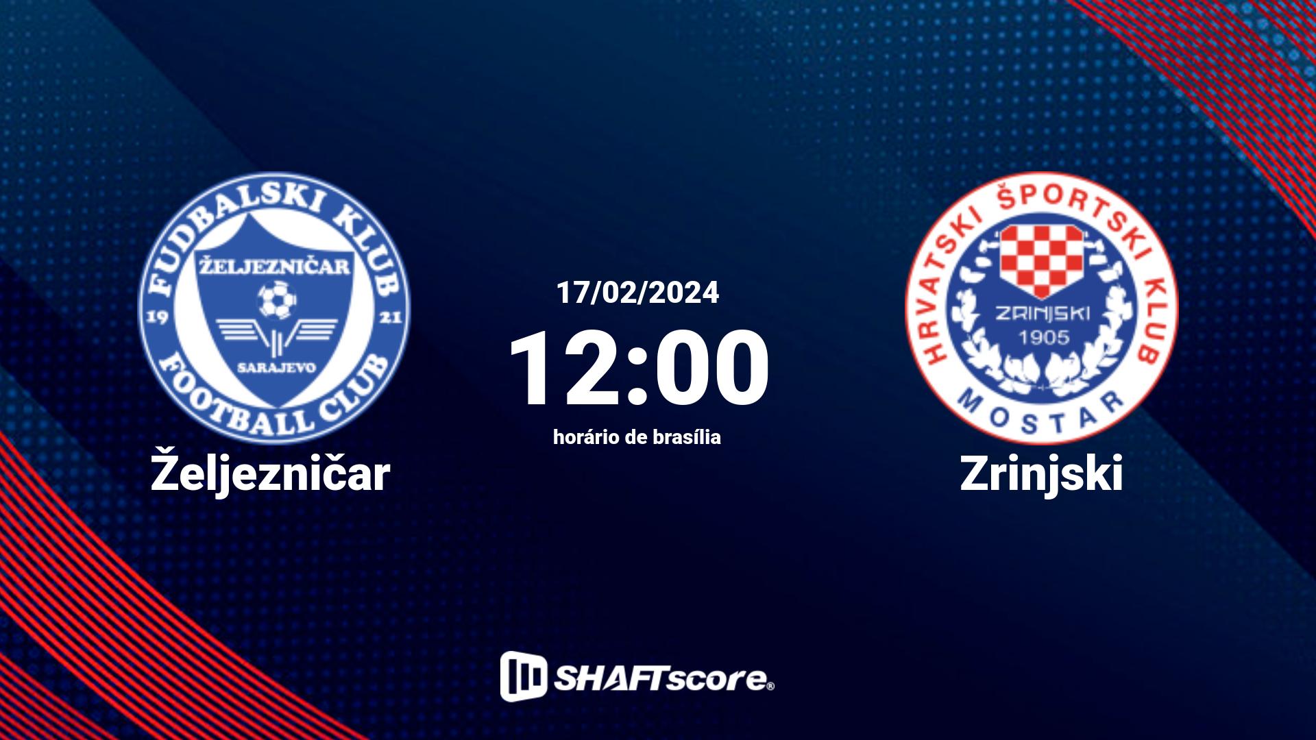 Estatísticas do jogo Željezničar vs Zrinjski 17.02 12:00