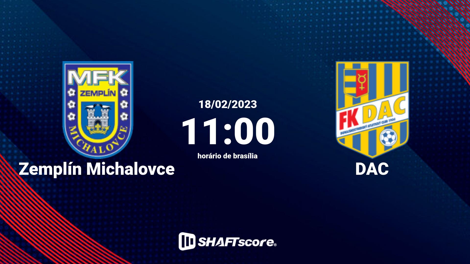 Estatísticas do jogo Zemplín Michalovce vs DAC 18.02 11:00