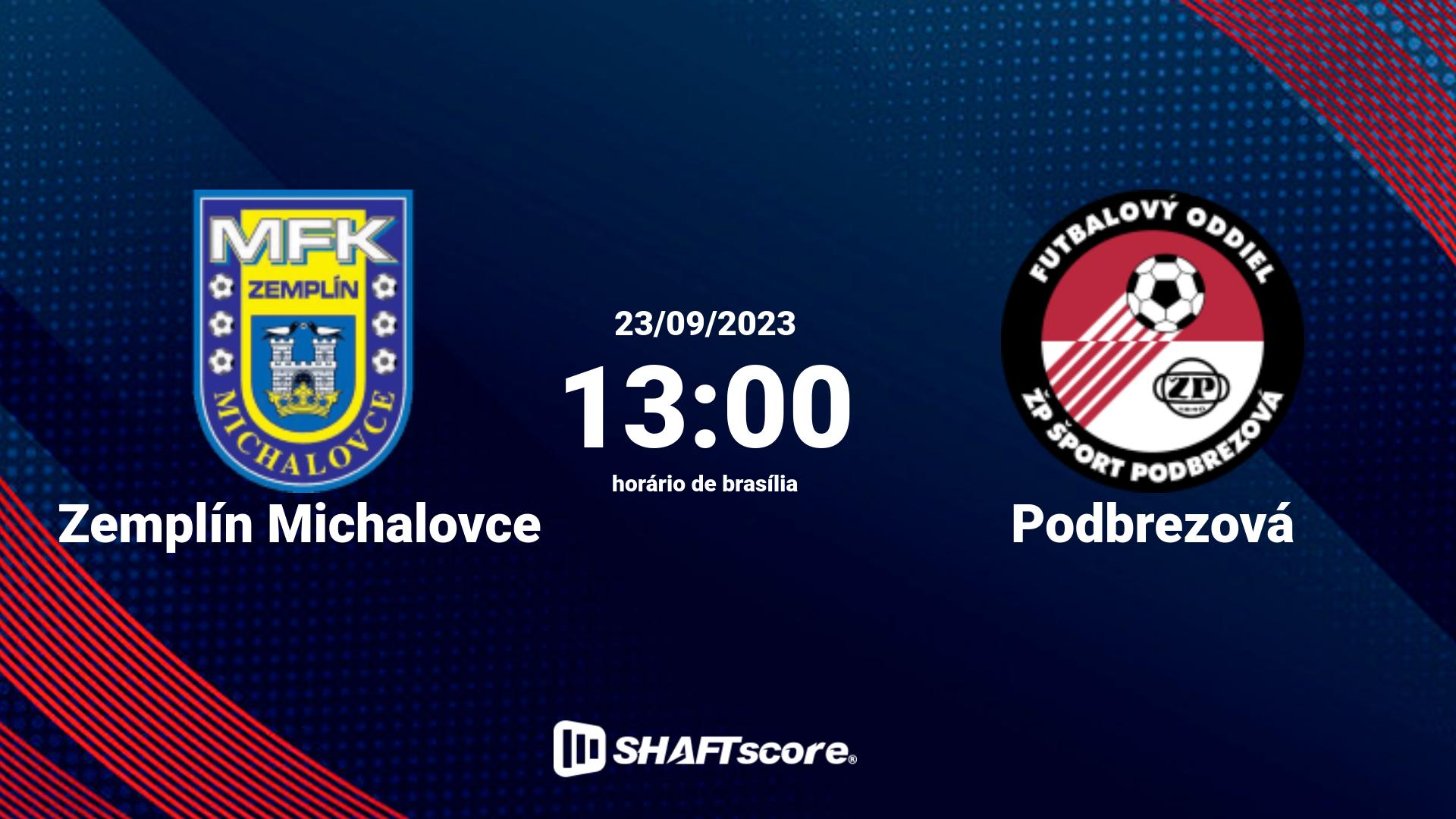 Estatísticas do jogo Zemplín Michalovce vs Podbrezová 23.09 13:00