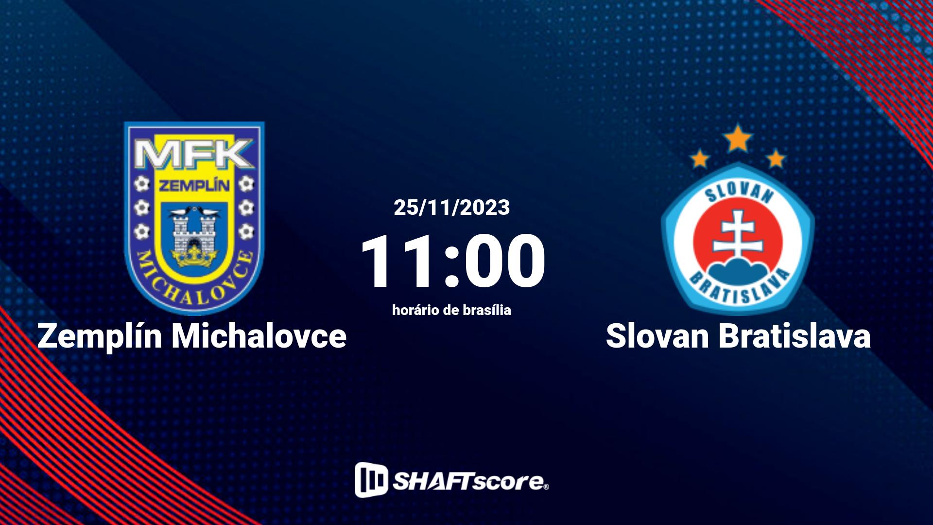 Estatísticas do jogo Zemplín Michalovce vs Slovan Bratislava 25.11 11:00