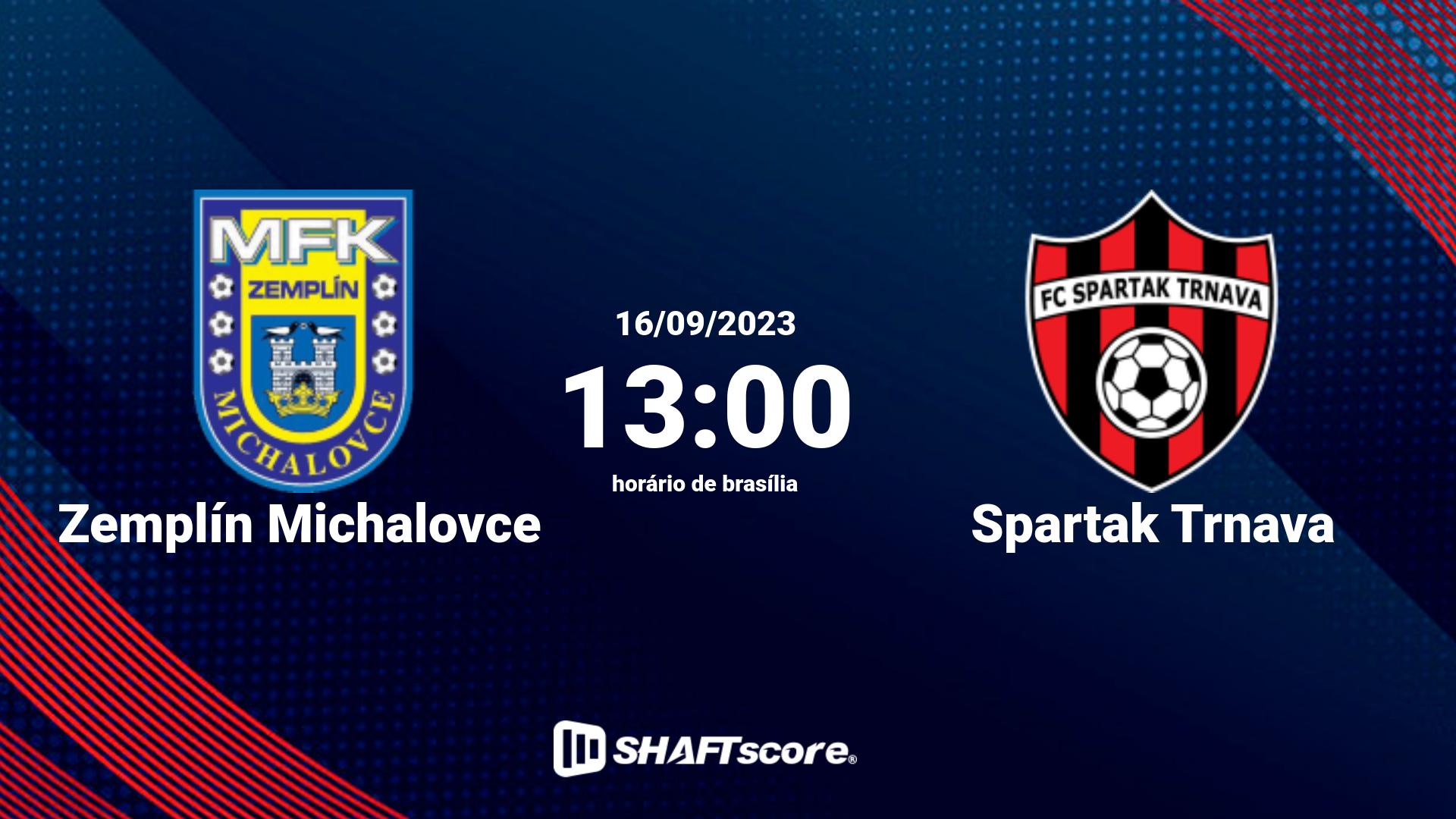 Estatísticas do jogo Zemplín Michalovce vs Spartak Trnava 16.09 13:00