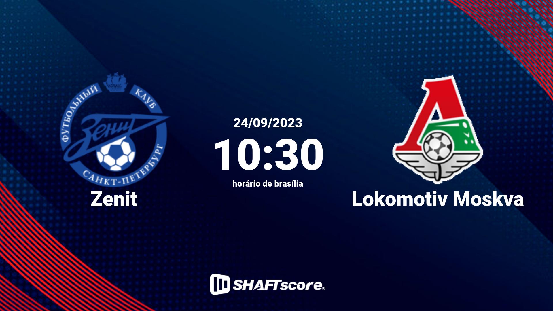 Estatísticas do jogo Zenit vs Lokomotiv Moskva 24.09 10:30